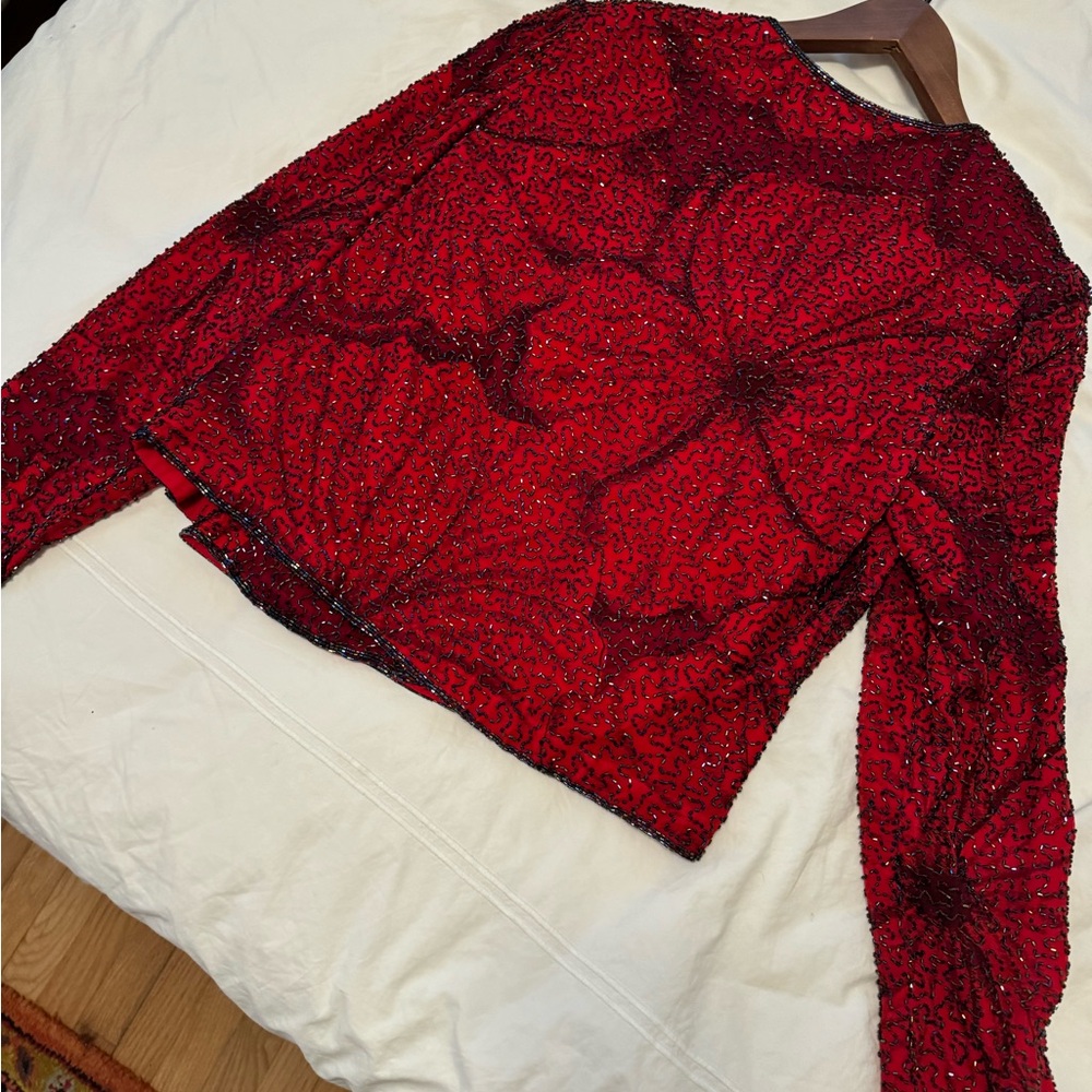 Sean Collection Vintage Red Beaded Jacket - Tank set - Picture 16 of 16